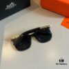 Hermes Classic Square Frame Sunglasses, Flattering on All Face Shapes, Perfect with Coats or Dresses, Nylon Polarized Lenses for UV Protection