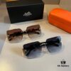 Hermes Women's New Heavyweight Sun Glasses with Large Frame, 3D Design to Flatter Facial Features, Retro and Stylish