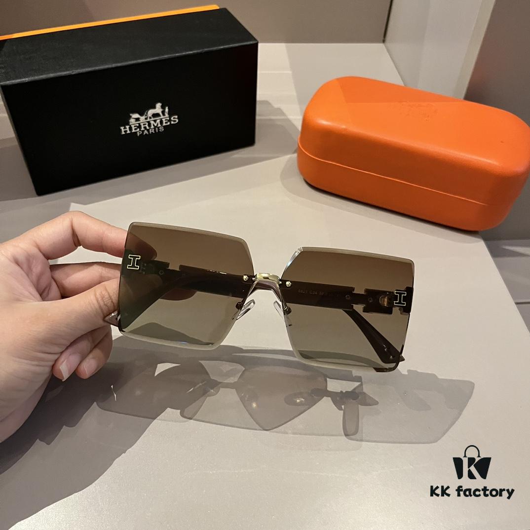 Hermes Women's Sunglasses, Oval Lenses, Ultra-Premium Custom Design, Essential Eyewear for Travel and Driving