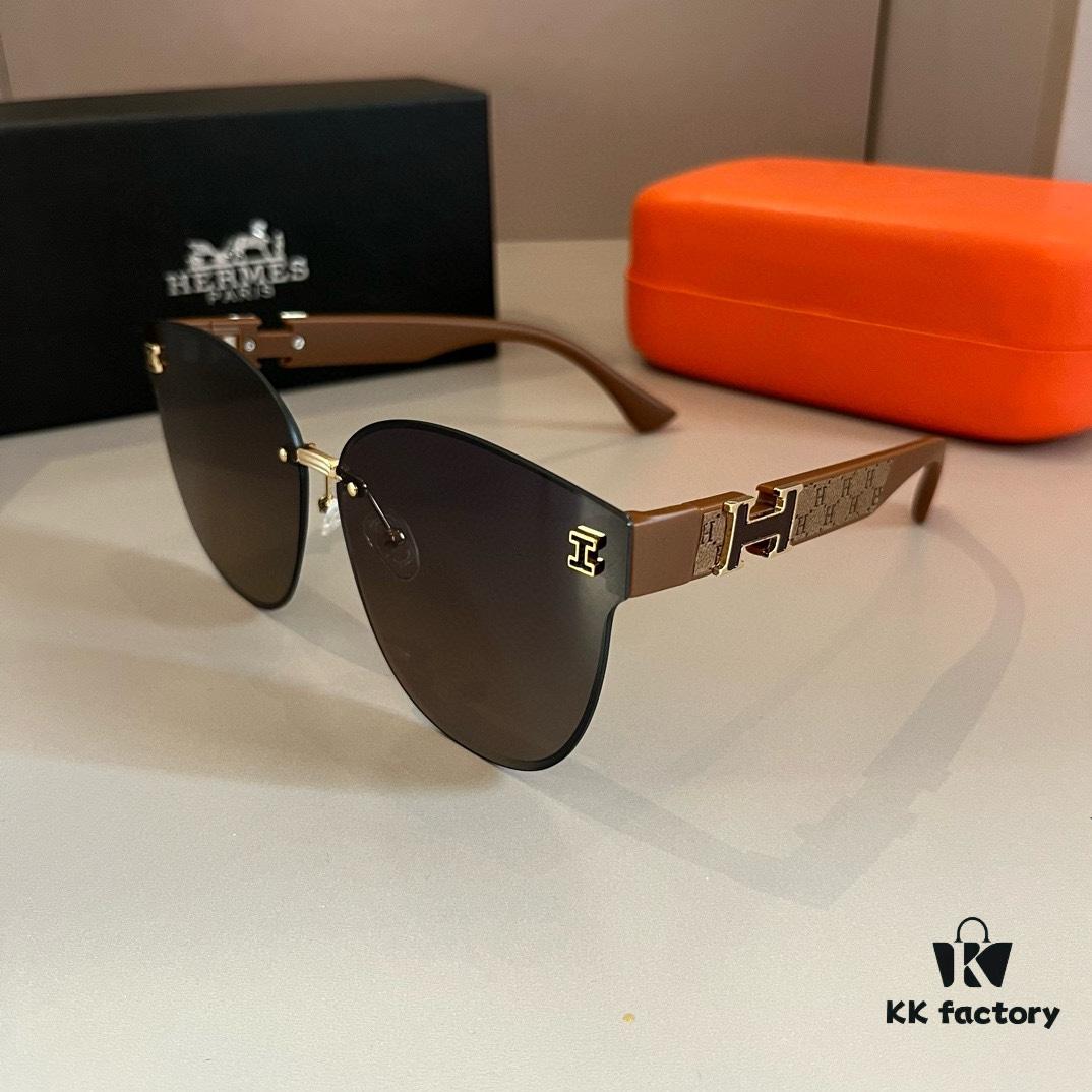 Hermes Women's Sunglasses, Oval Lenses, Ultra-Premium Custom Design, Essential for Travel and Driving