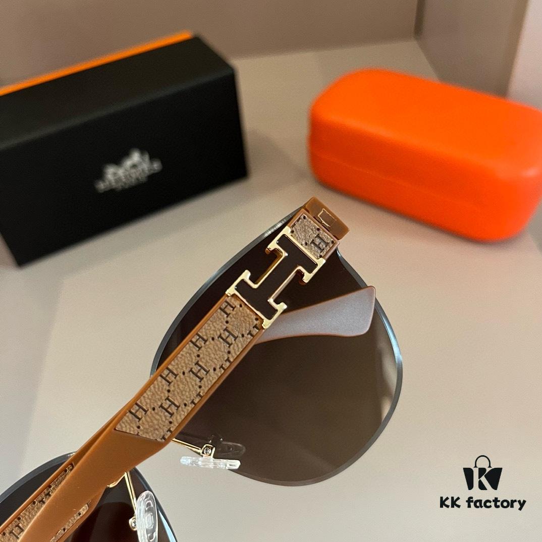 Hermes Women's Sunglasses, Oval Lenses, Ultra-Premium Custom Design, Essential for Travel and Driving