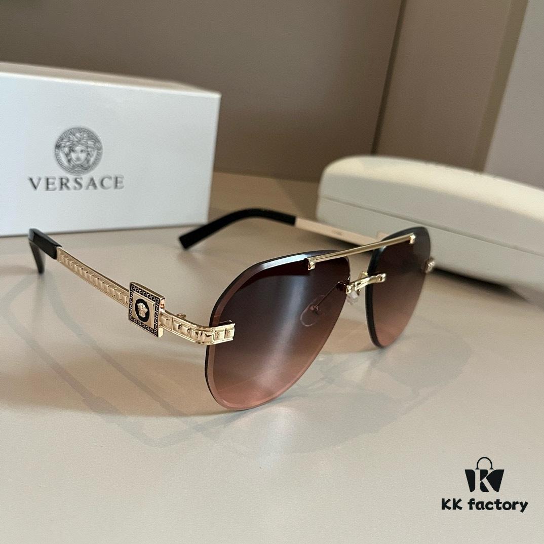 VERSACE Versace Fashion Sunglasses in European and American Style, Men's Polarized Sunglasses, Sun Protection Glasses for Men, Perfect Companion for Facial Contour Enhancement