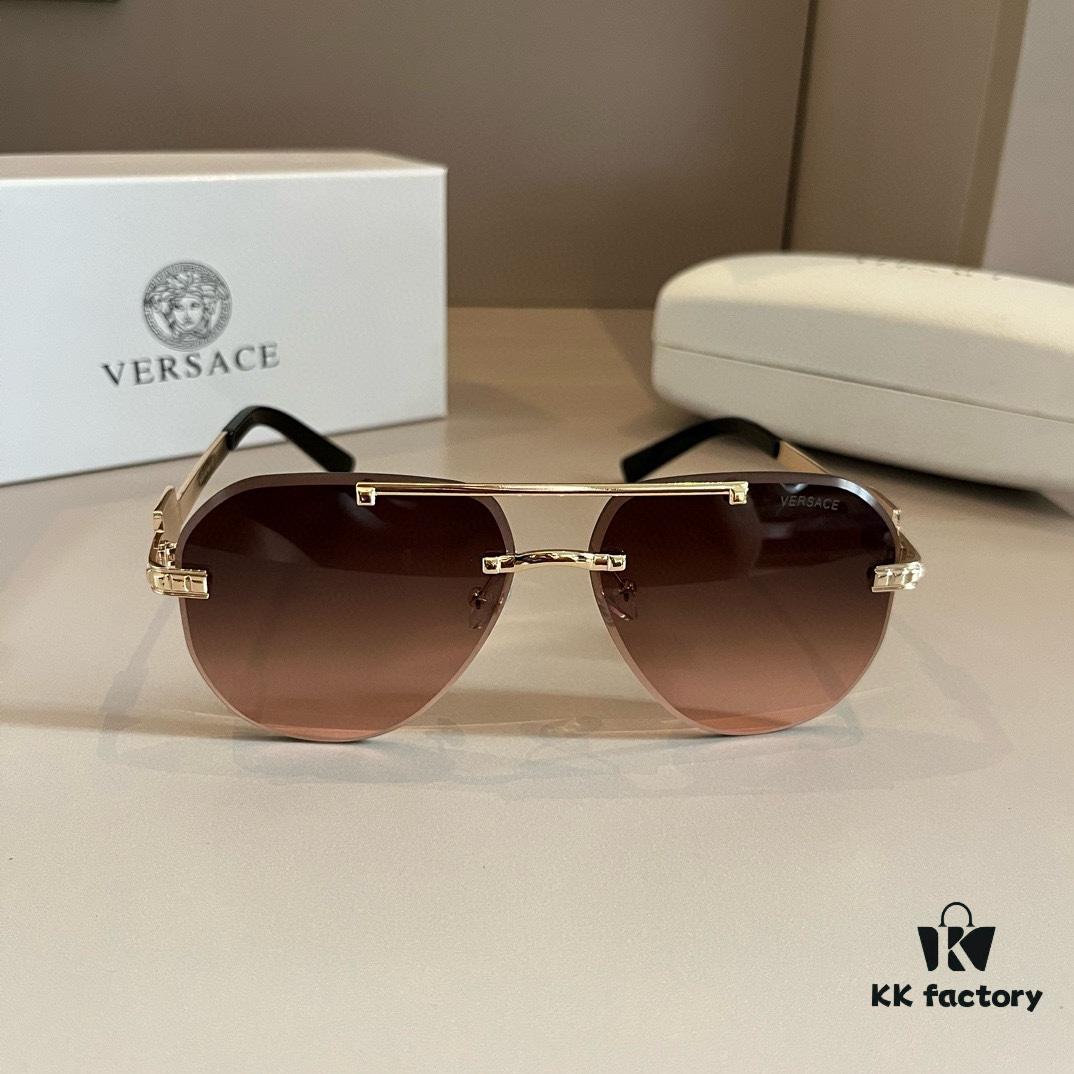 VERSACE Versace Fashion Sunglasses in European and American Style, Men's Polarized Sunglasses, Sun Protection Glasses for Men, Perfect Companion for Facial Contour Enhancement