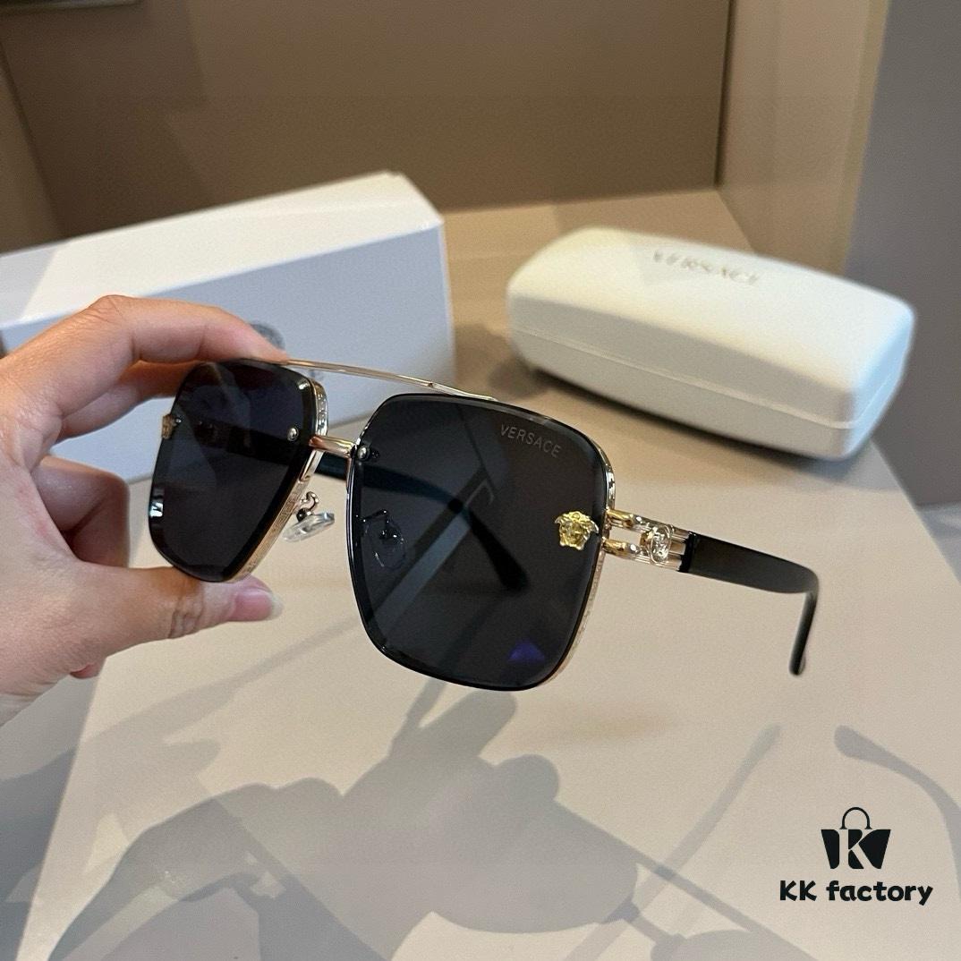 VERSACE Versace Fashion Sunglasses in European and American Style, Men's Polarized Sunglasses, Sun Protection Glasses for Men, Ideal Eyewear to Complement Facial Features