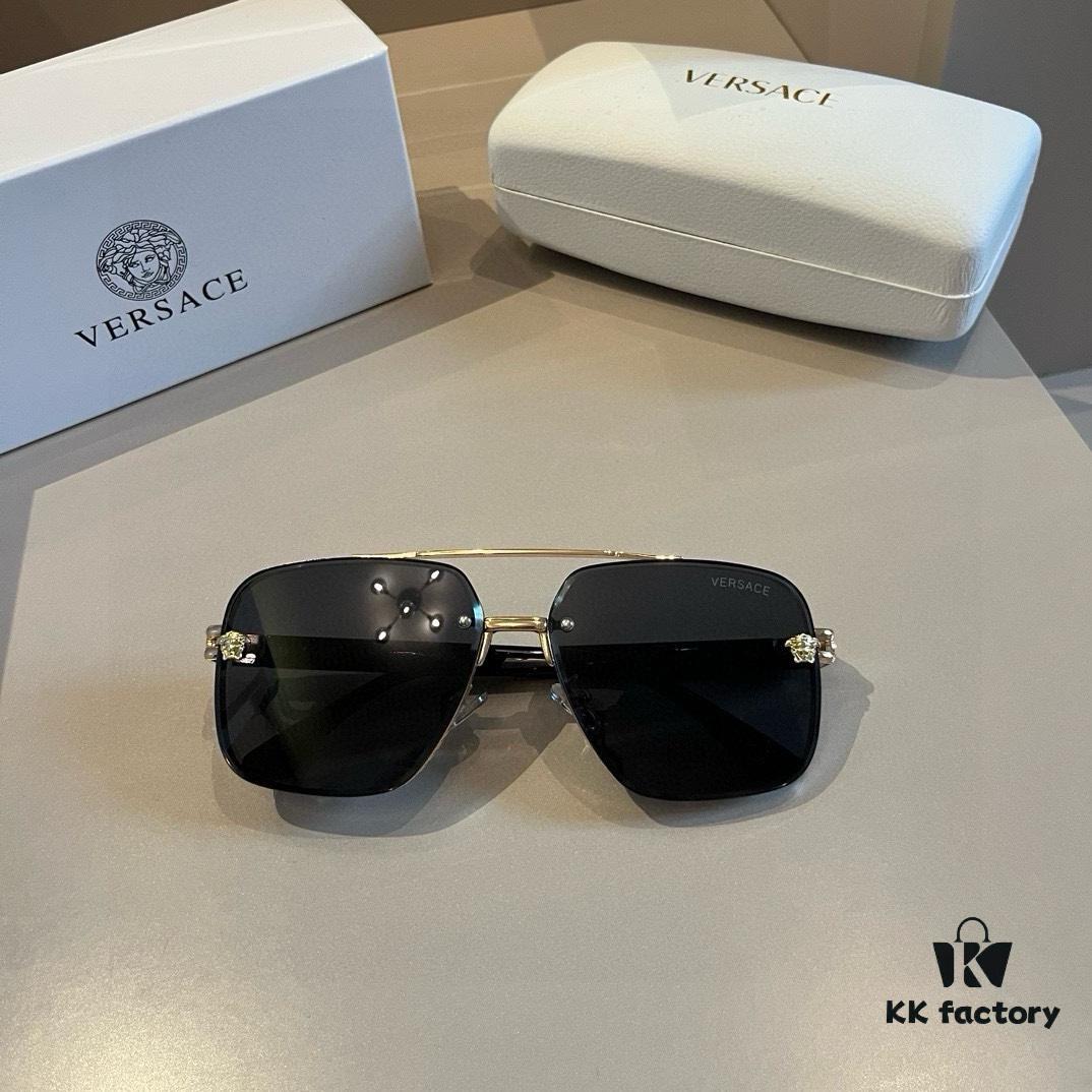 VERSACE Versace Fashion Sunglasses in European and American Style, Men's Polarized Sunglasses, Sun Protection Glasses for Men, Ideal Eyewear to Complement Facial Features