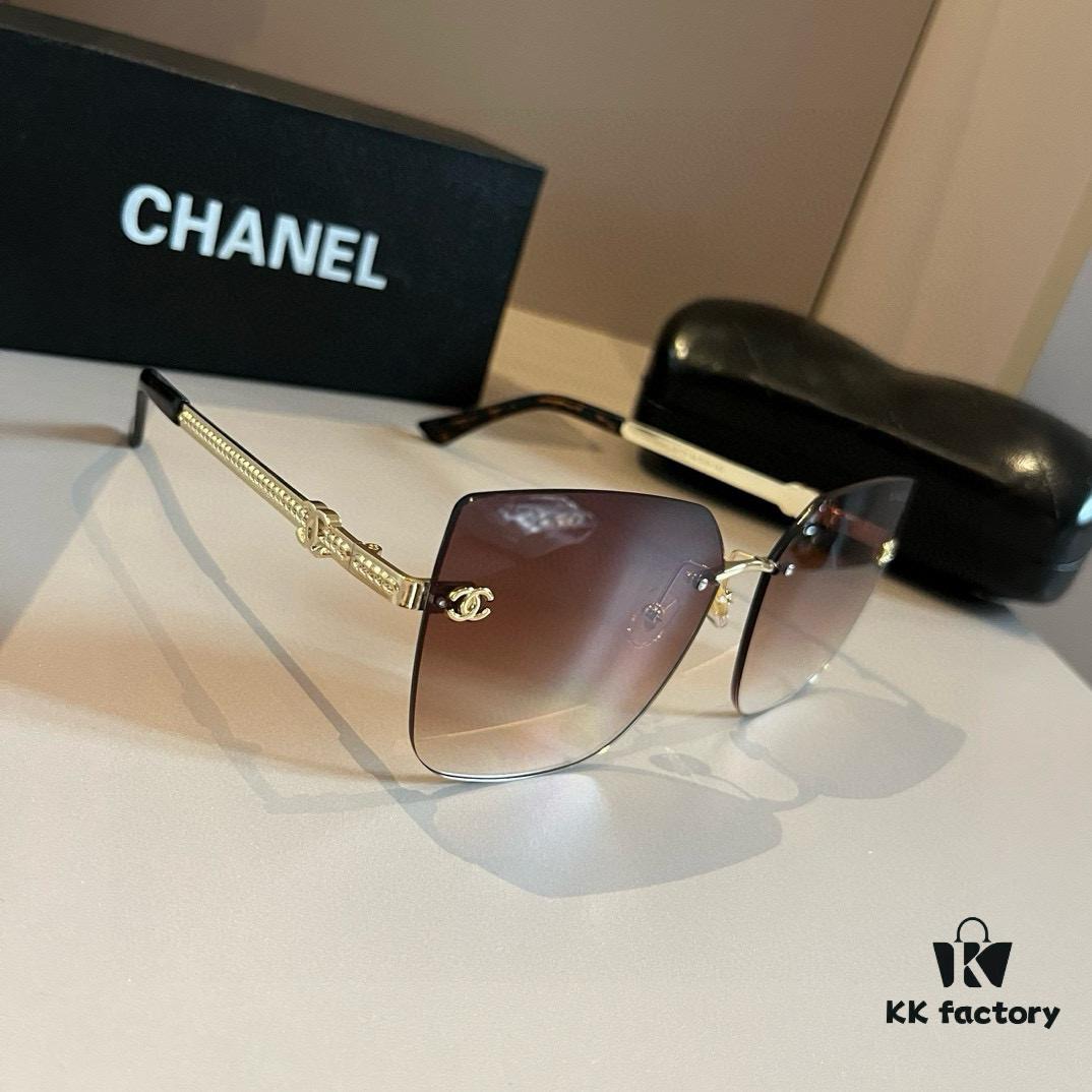 CHANEL Official Spring Collection New Arrival Oversized Sunglasses, Polarized Clear Lens Sun Glasses Popular Among Many Celebrities