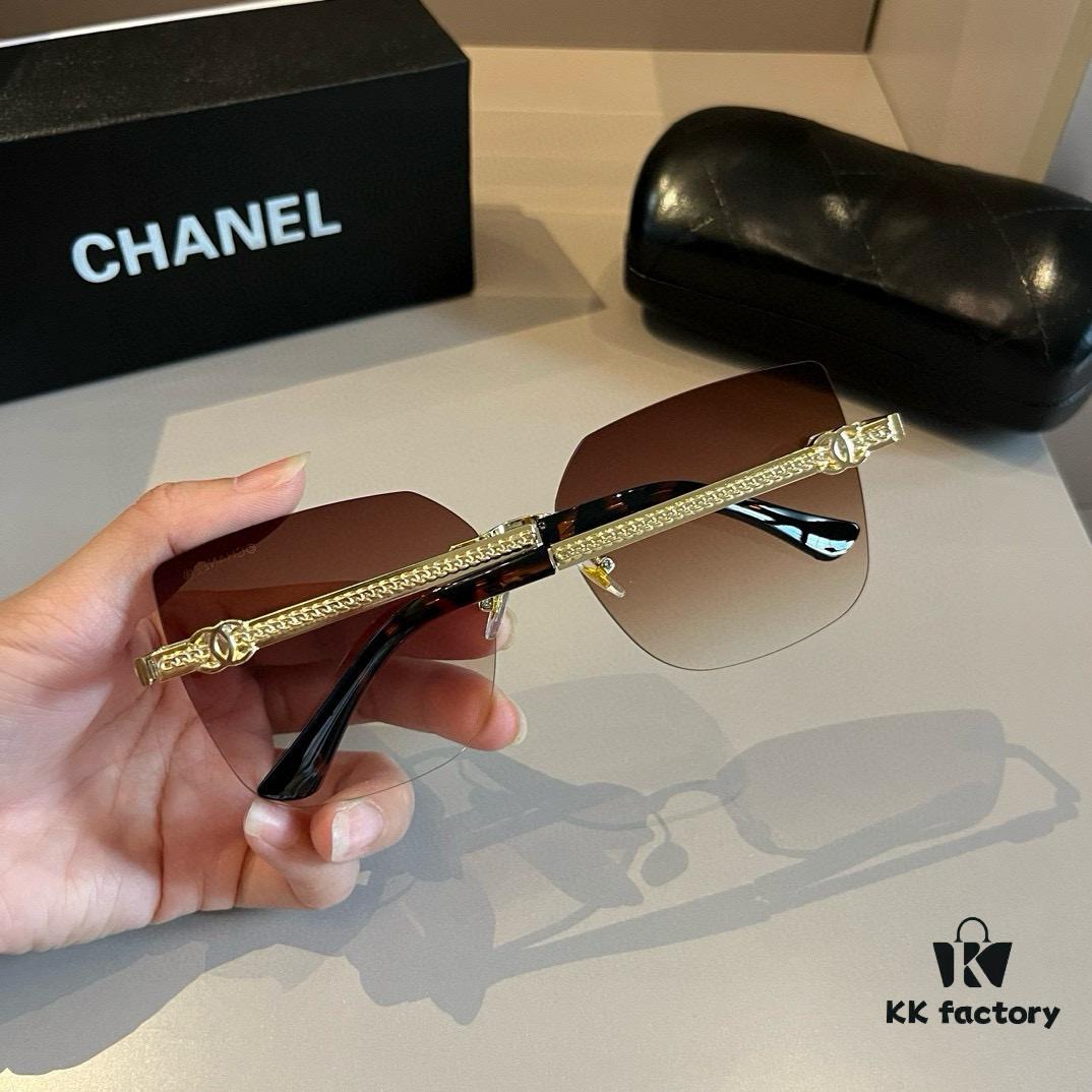 CHANEL Official Spring Collection New Arrival Oversized Sunglasses, Polarized Clear Lens Sun Glasses Popular Among Many Celebrities