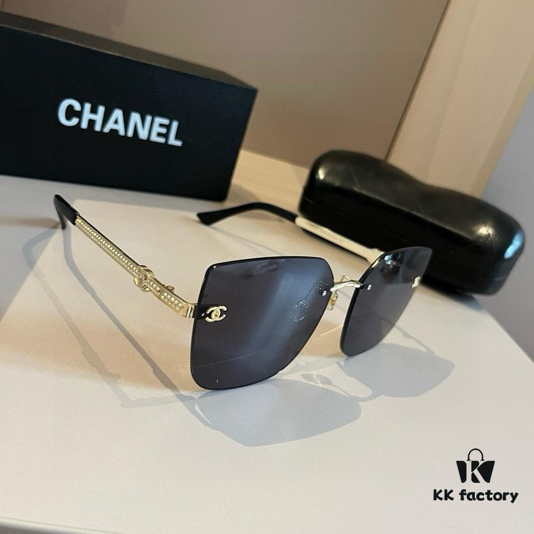 CHANEL Official Spring Collection New Arrival Oversized Sunglasses, Polarized Clear Lens Sun Glasses Popular Among Many Celebrities