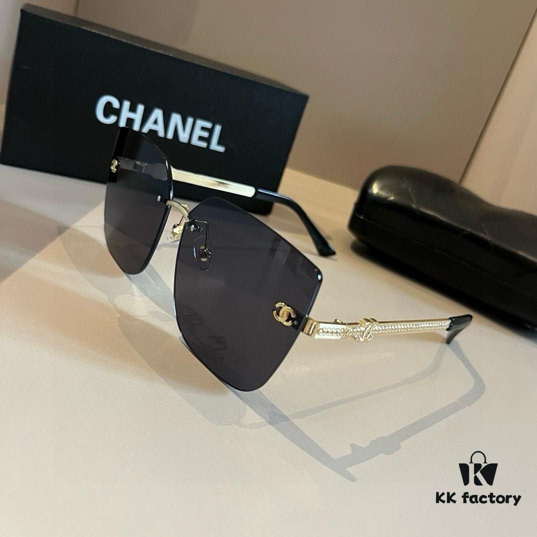 CHANEL Official Spring Collection New Arrival Oversized Sunglasses, Polarized Clear Lens Sun Glasses Popular Among Many Celebrities