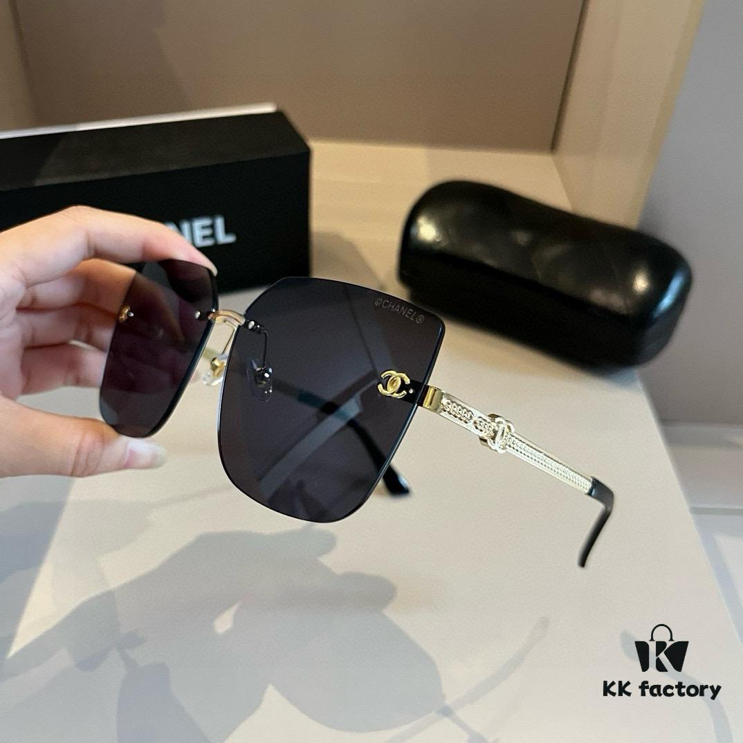 CHANEL Official Spring Collection New Arrival Oversized Sunglasses, Polarized Clear Lens Sun Glasses Popular Among Many Celebrities