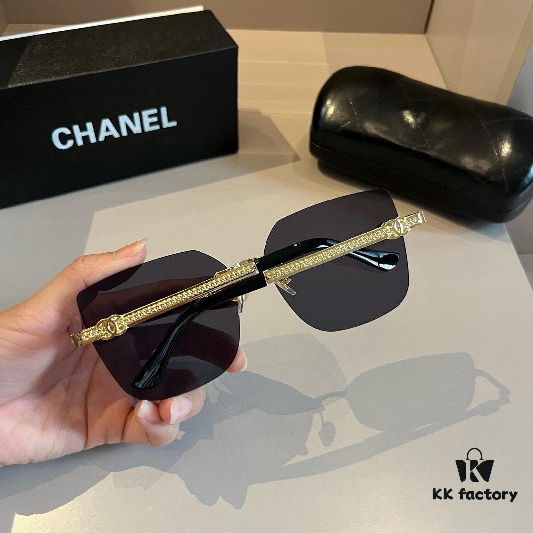 CHANEL Official Spring Collection New Arrival Oversized Sunglasses, Polarized Clear Lens Sun Glasses Popular Among Many Celebrities