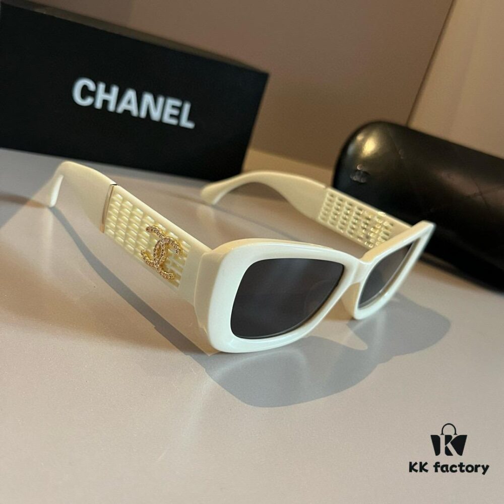 Vintage Chanel Gold Logo Sunglasses with Double C Logo