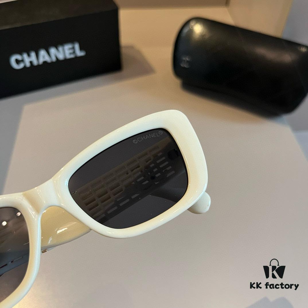 Vintage Chanel Gold Logo Sunglasses with Double C Logo