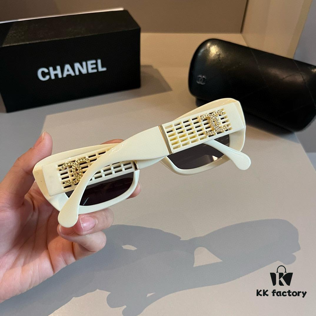 Vintage Chanel Gold Logo Sunglasses with Double C Logo