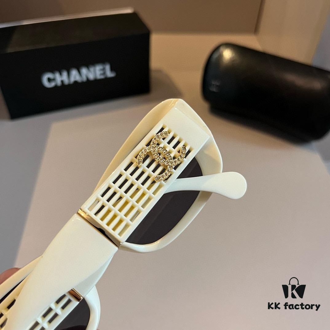 Vintage Chanel Gold Logo Sunglasses with Double C Logo