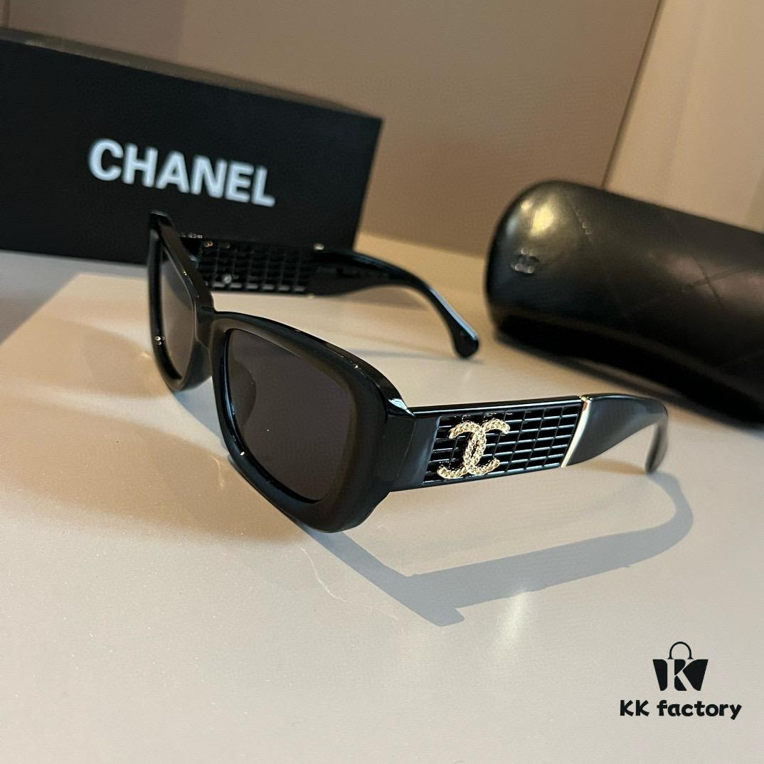 Vintage Chanel Gold Logo Sunglasses with Double C Logo