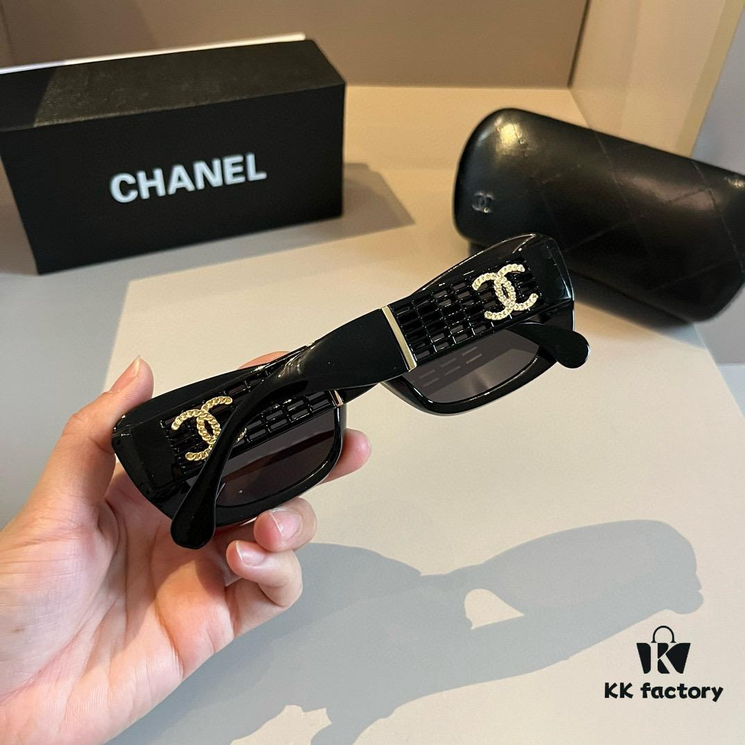 Vintage Chanel Gold Logo Sunglasses with Double C Logo