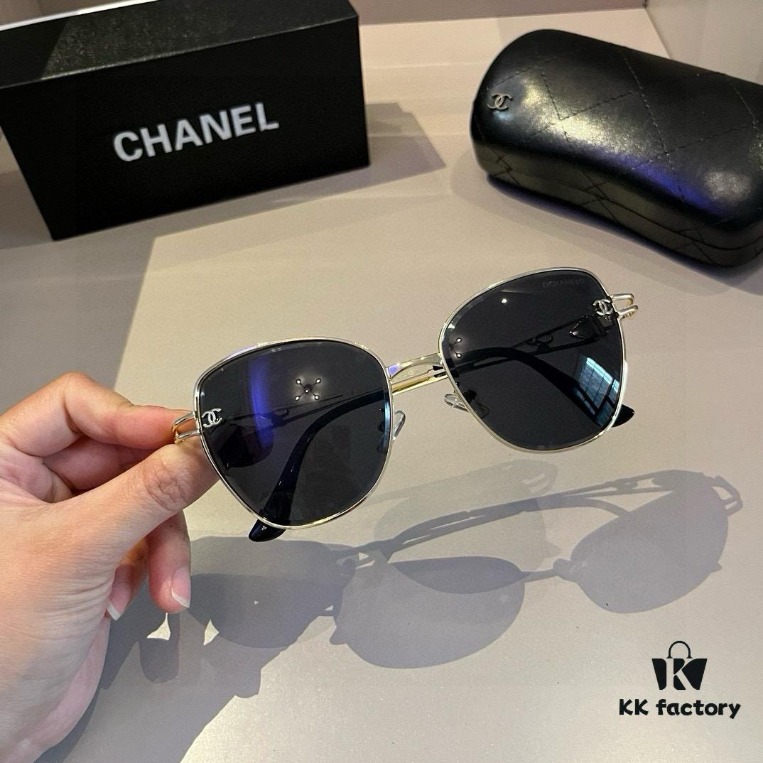 Chanel 2024 New Large-Frame Sunglasses, Round Face Flattering, Slimming Effect, Iconic Chic Style
