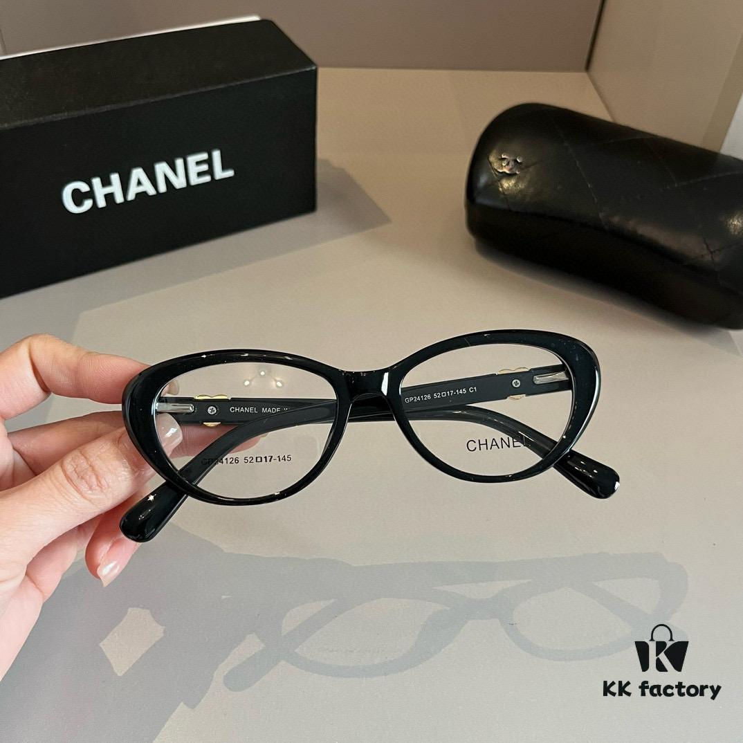 Chanel 2024 Official Spring Collection Optical Frame, Celebrity-Inspired Large-Frame Sunglasses with Polarized Clear Lenses