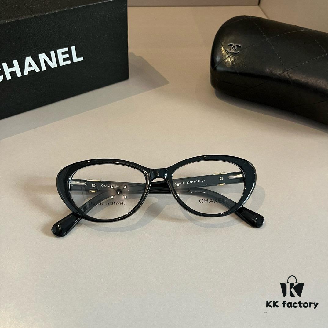 Chanel 2024 Official Spring Collection Optical Frame, Celebrity-Inspired Large-Frame Sunglasses with Polarized Clear Lenses