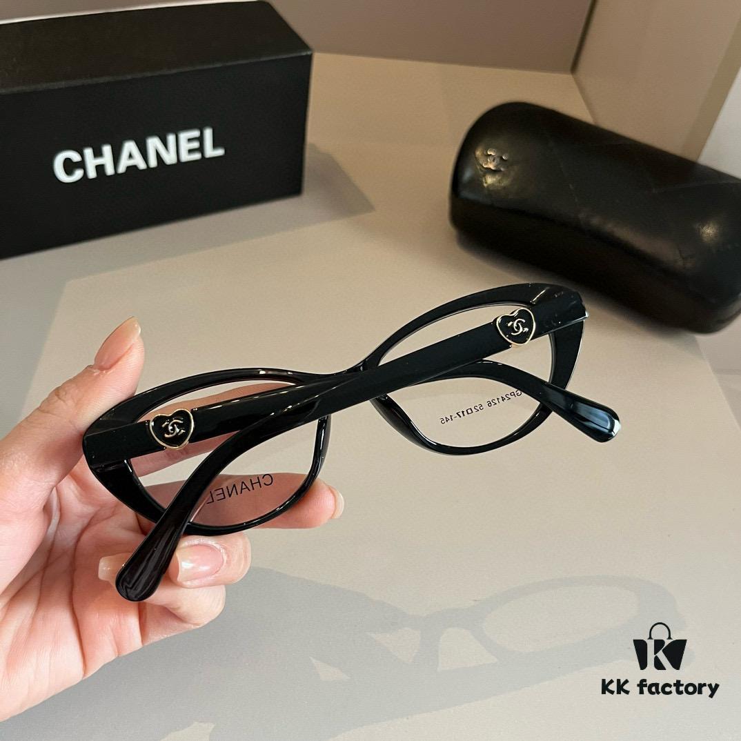 Chanel 2024 Official Spring Collection Optical Frame, Celebrity-Inspired Large-Frame Sunglasses with Polarized Clear Lenses