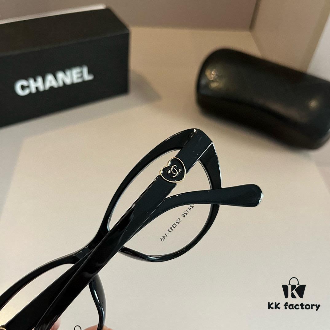 Chanel 2024 Official Spring Collection Optical Frame, Celebrity-Inspired Large-Frame Sunglasses with Polarized Clear Lenses