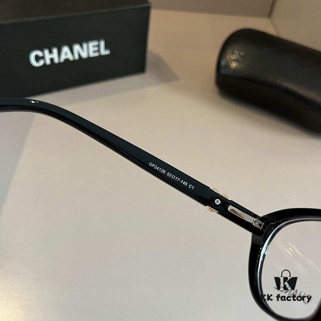 Chanel 2024 Official Spring Collection Optical Frame, Celebrity-Inspired Large-Frame Sunglasses with Polarized Clear Lenses