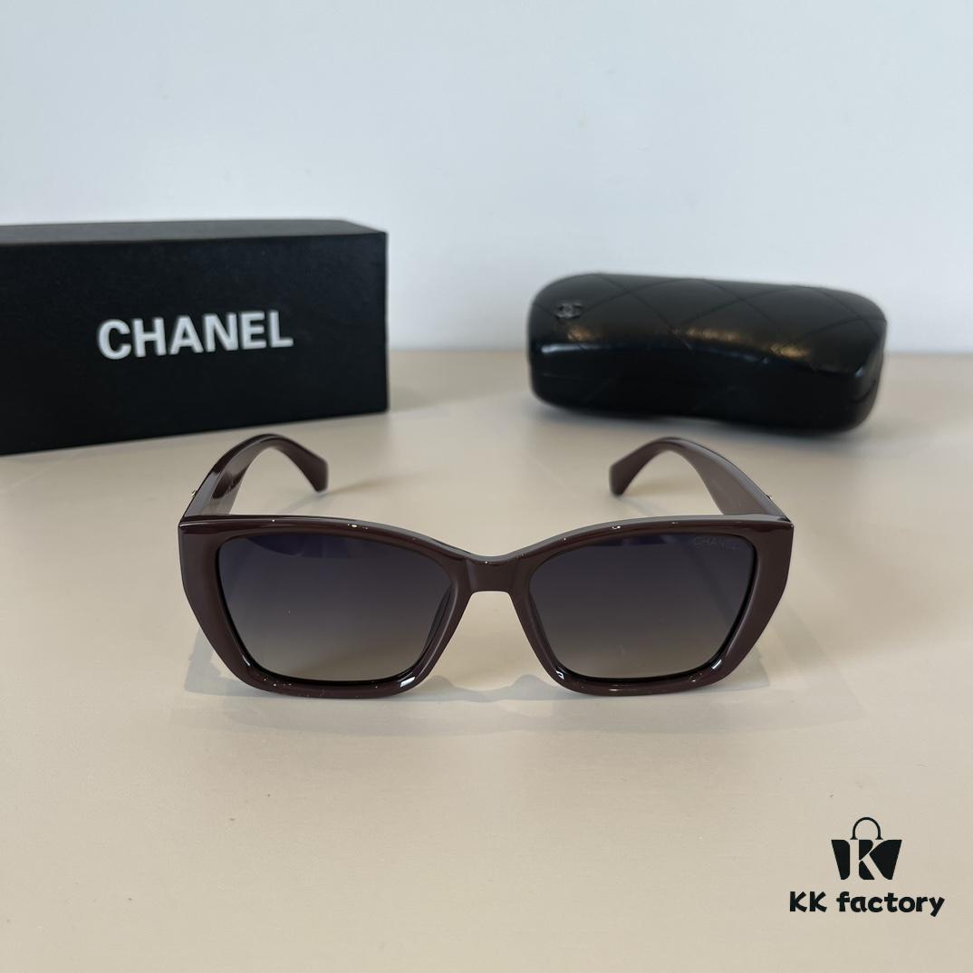 Chanel Sunglasses, Fashionable European-American Style Oversized Sunglasses, Face-Framing and Slimming Design