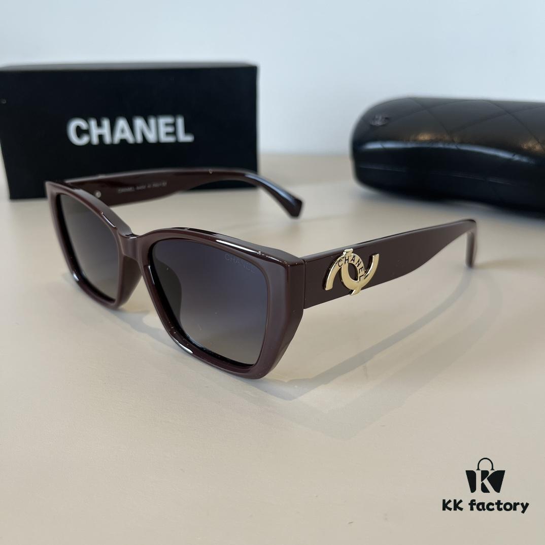 Chanel Sunglasses, Fashionable European-American Style Oversized Sunglasses, Face-Framing and Slimming Design