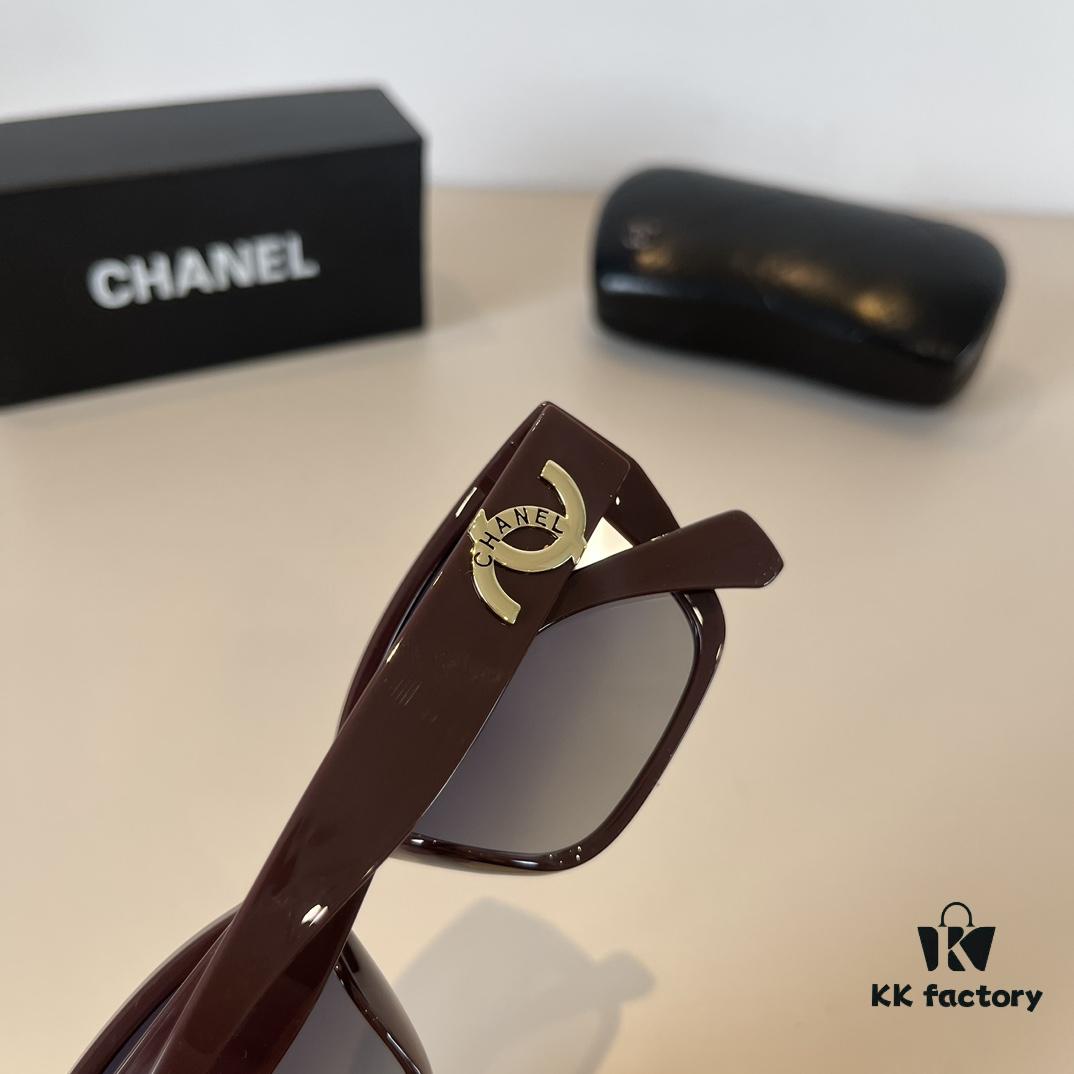 Chanel Sunglasses, Fashionable European-American Style Oversized Sunglasses, Face-Framing and Slimming Design