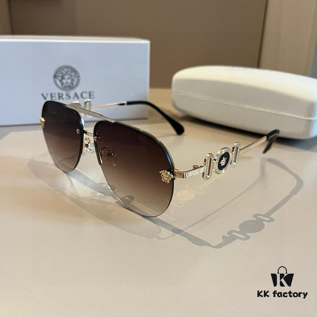 VERSACE Versace Fashion Sunglasses Unisex Polarized Sun Glasses for Men and Women Stylish UV Protection Eyewear to Complement Facial Features