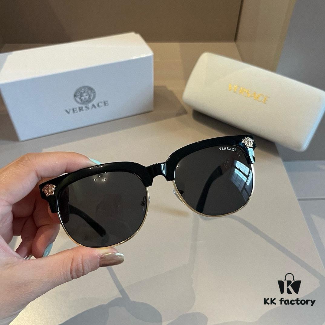 VERSACE New Arrival 🎉 Italian Design, Handcrafted Frame with Unique Temple Design, Unisex Stylish and Comfortable Sunglasses