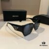 Prada Sunglasses for Women, Genuine Triangle Logo, Cai Xukun Same Style, New Trendy Square Frame Wide Temple Acetate Sunglasses