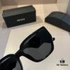 Prada Sunglasses for Women, Genuine Triangle Logo, Cai Xukun Same Style, New Trendy Square Frame Wide-Leg Acetate Sunglasses