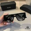 Prada Sunglasses for Women, Genuine Triangle Logo, Cai Xukun Same Style, New Trendy Square Frame Wide-Leg Acetate Sunglasses