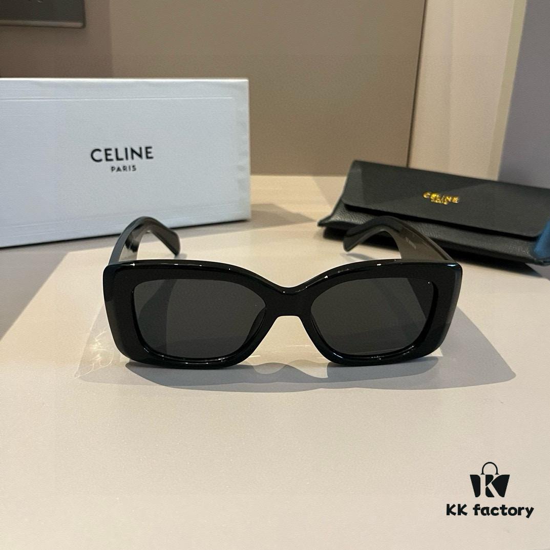 Celine New Women's Sunglasses, Large Temple Design, Elegant High-End Sunglasses