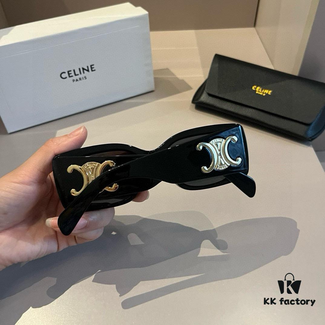 Celine New Women's Sunglasses, Large Temple Design, Elegant High-End Sunglasses