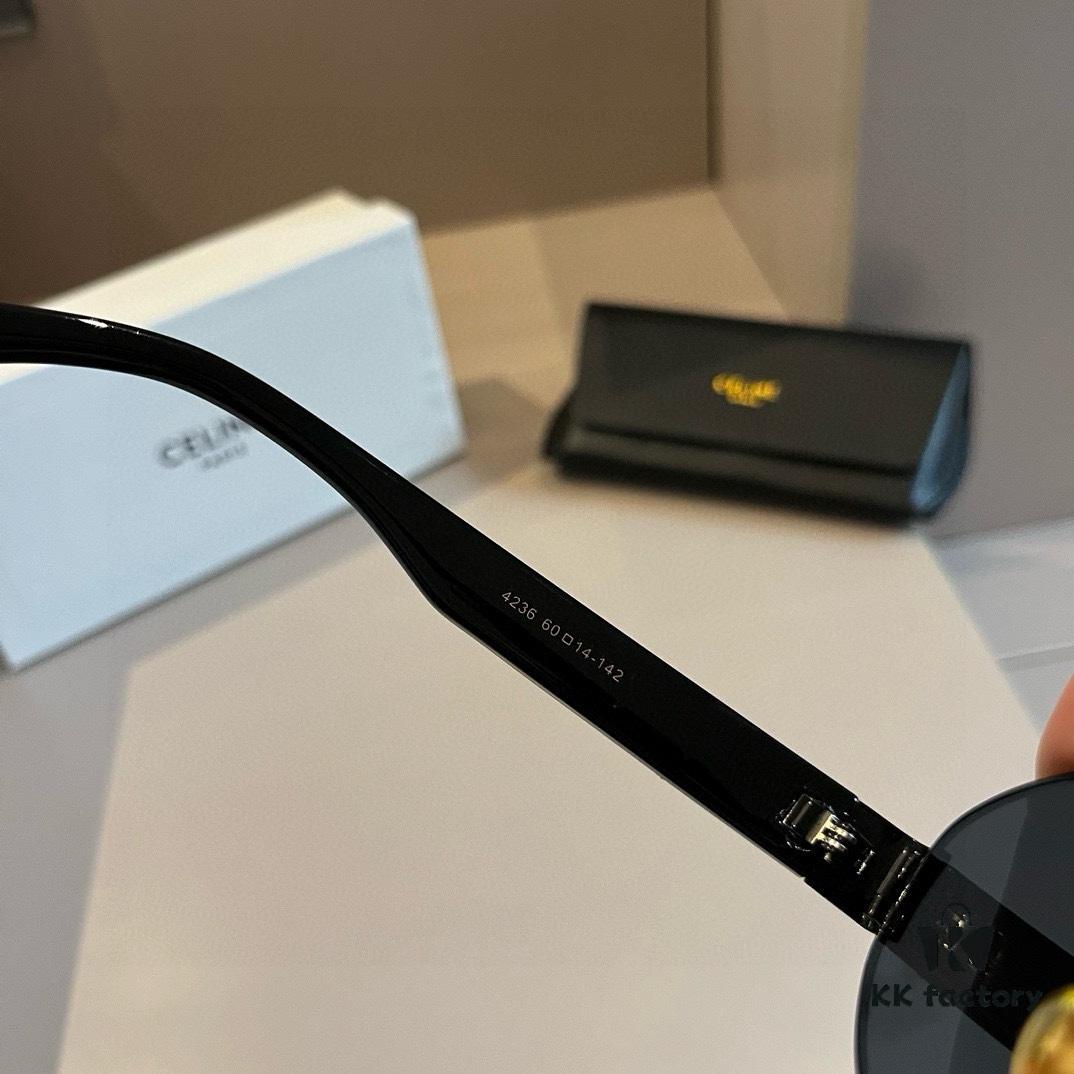 Celine New Archlight Sunglasses CL40222U, Same as Lisa's Oval Frame with Thick Metal Temples, Exuding a Vintage Vibe