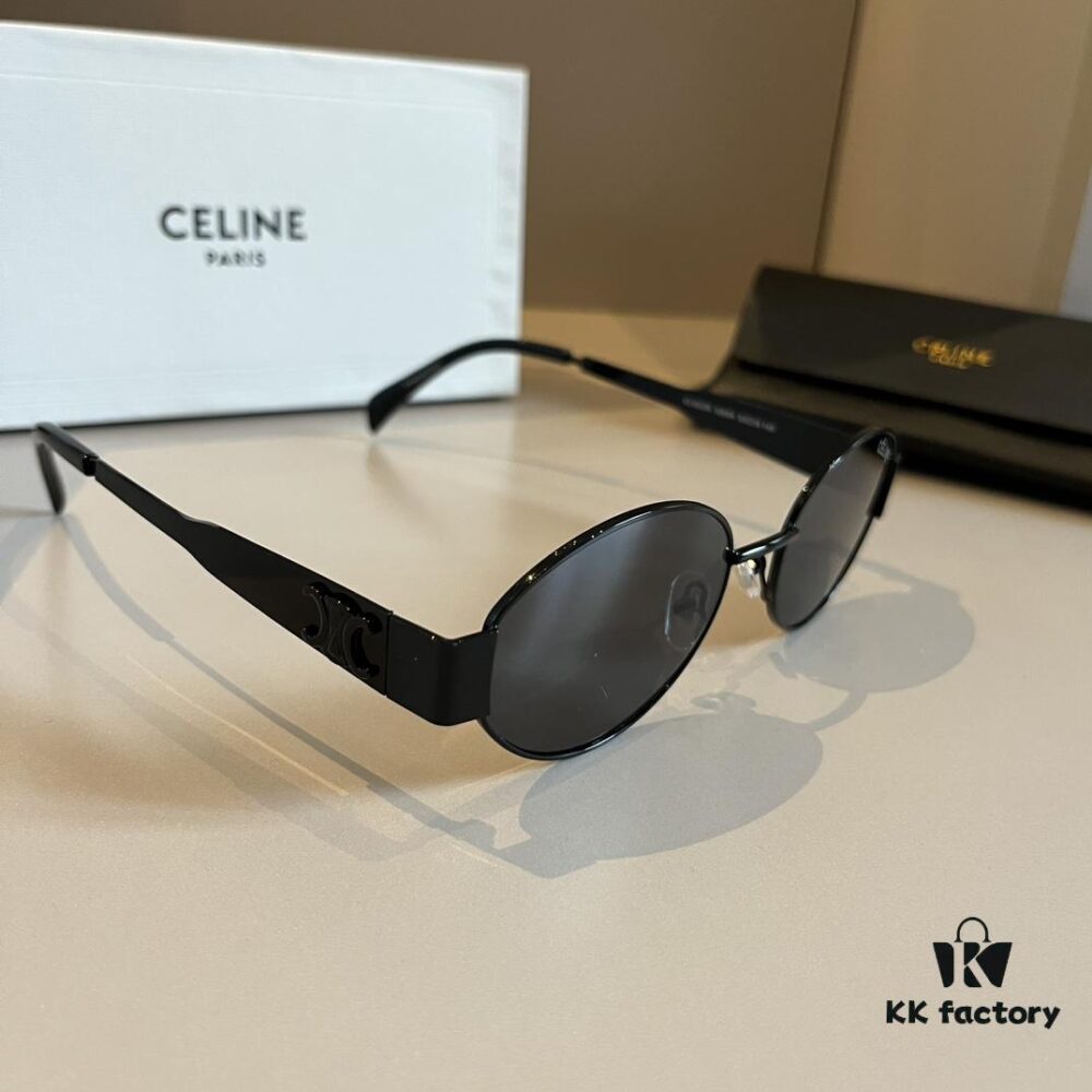 Lisa's Same Style - Celine Retro Round Frame Sunglasses, The Popular 'Egg Superman' Design from Celine