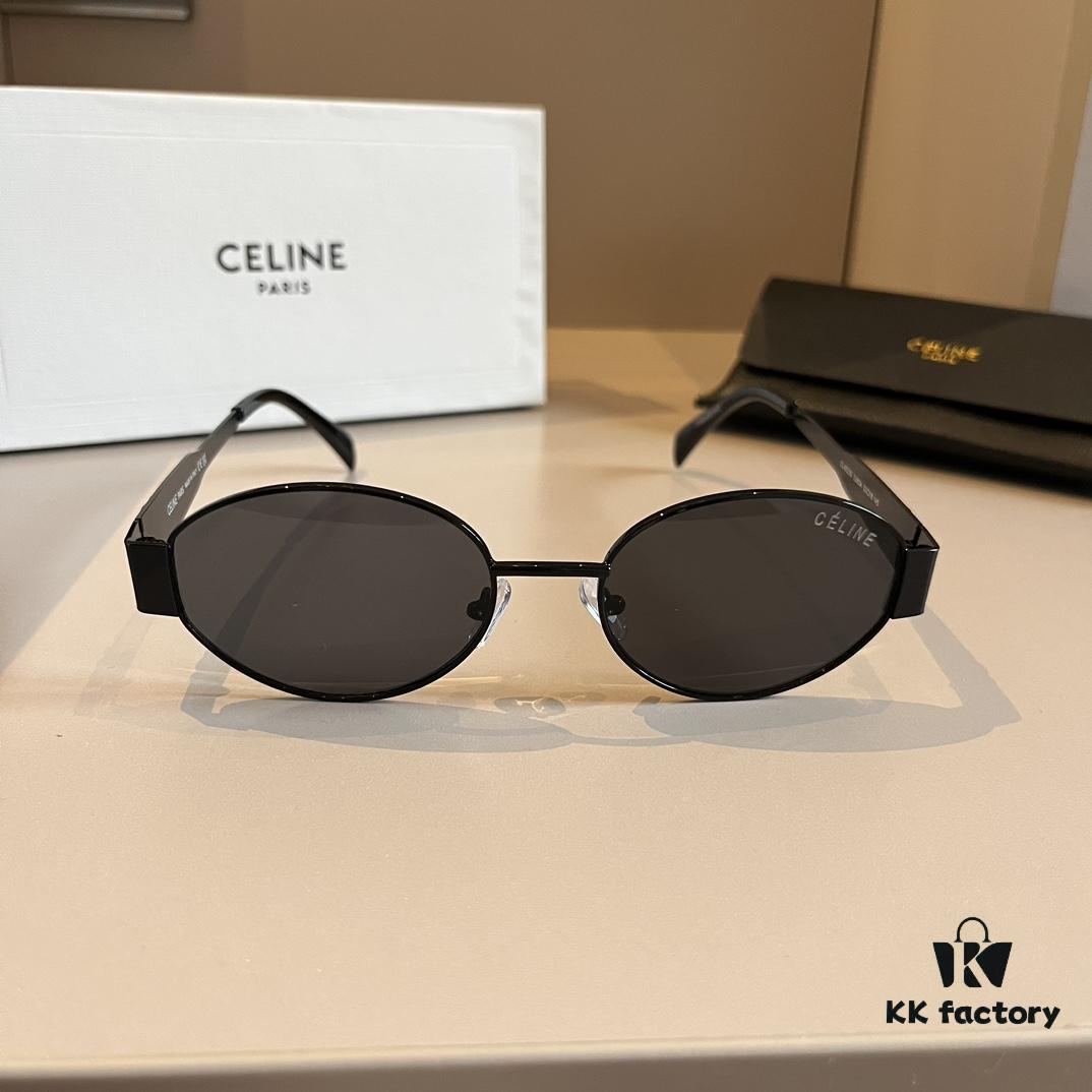 Lisa's Same Style - Celine Retro Round Frame Sunglasses, The Popular 'Egg Superman' Design from Celine