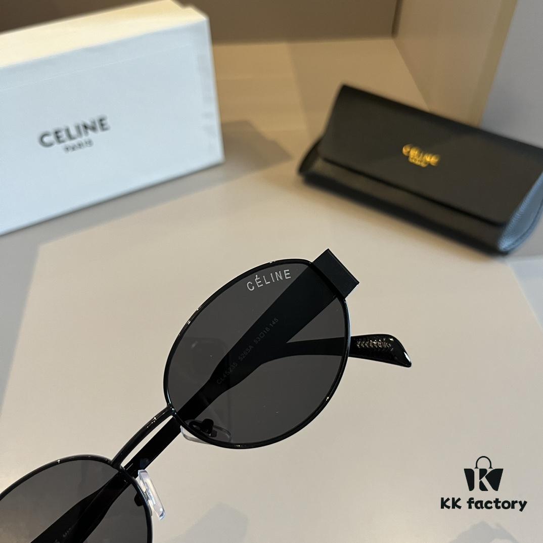 Lisa's Same Style - Celine Retro Round Frame Sunglasses, The Popular 'Egg Superman' Design from Celine