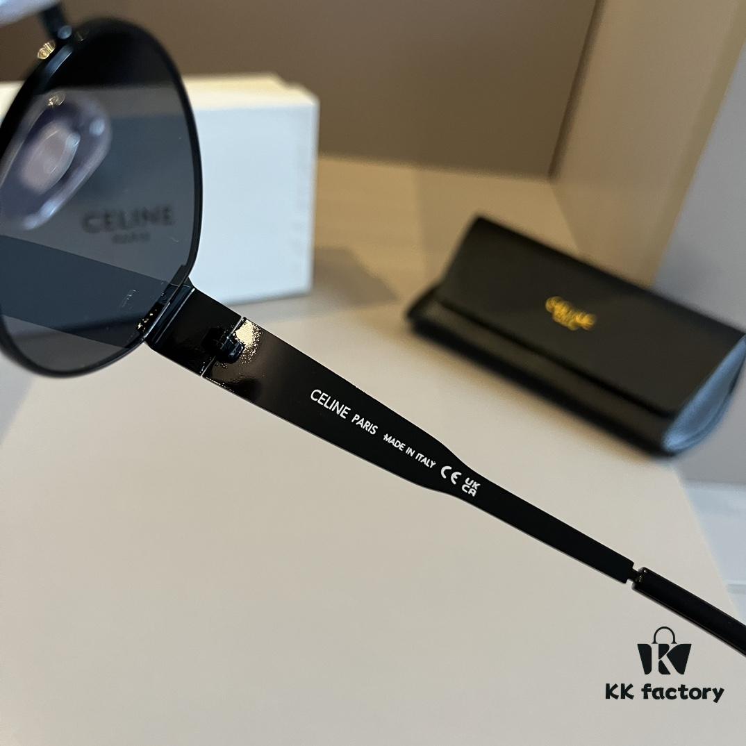 Lisa's Same Style - Celine Retro Round Frame Sunglasses, The Popular 'Egg Superman' Design from Celine