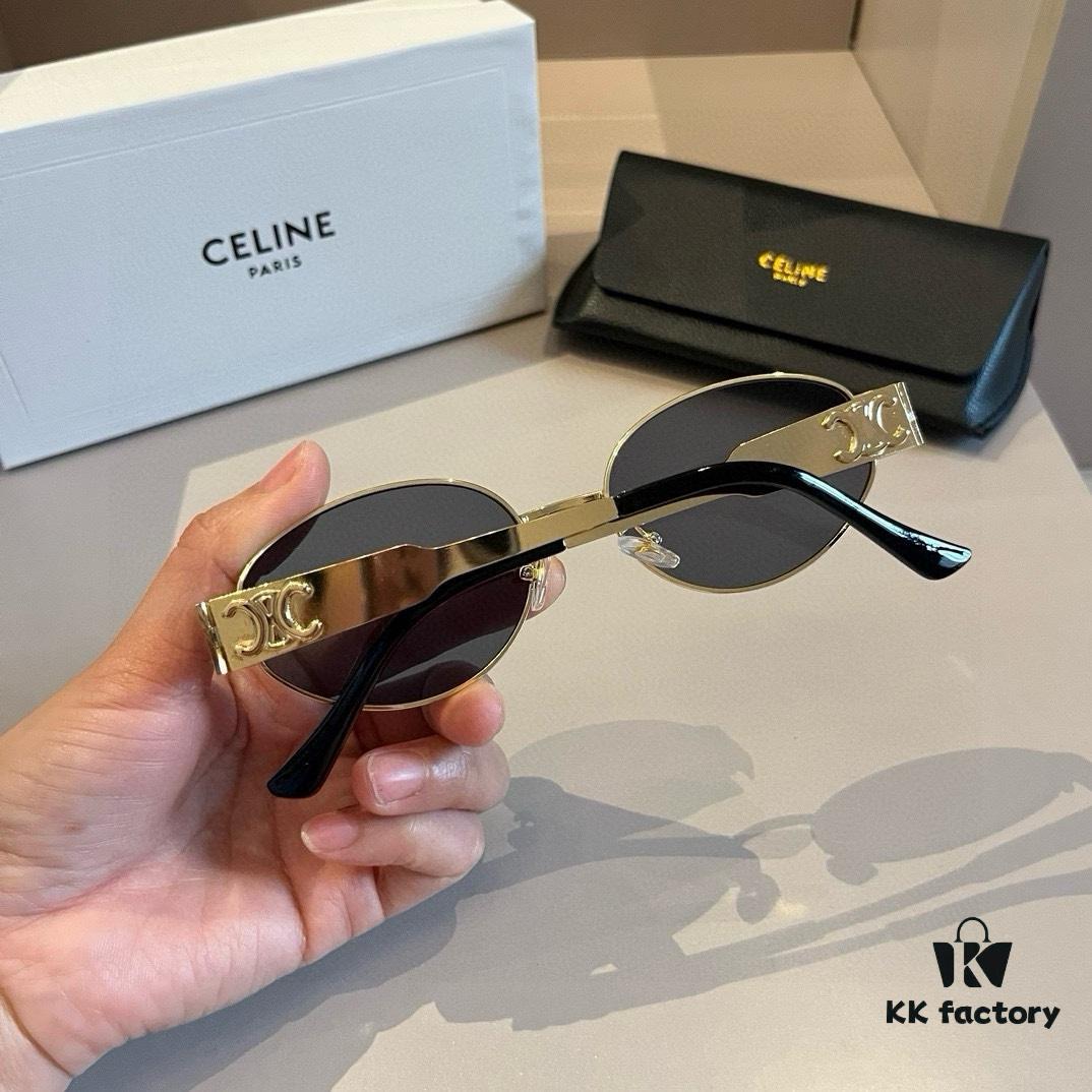 Lisa's Same Celine Retro Round-Framed Sunglasses, Known as the 'Egg Superman' Style, Also Referred to as the Arch of Triumph Design, Highly Popular and Hard to Get