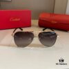 Cartier Men's High-End Aviator Sunglasses, Website One-to-One Replica, Elegant and Luxurious Design with Minimalist Iconic Logo on Temples