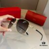 Cartier Men's High-End Aviator Sunglasses, Website One-to-One Replica, Elegant and Luxurious Design with Minimalist Iconic Logo on Temples
