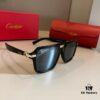 Cartier Men's Official Website 1:1 High-End Aviator Sunglasses, Elegant and Luxurious Design with Minimalist Iconic Logo on Temples
