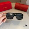 Cartier Men's Official Website 1:1 High-End Aviator Sunglasses, Elegant and Luxurious Design with Minimalist Iconic Logo on Temples