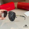 Cartier Men's High-End Oversized Aviator Sunglasses, 1:1 Replica of Official Website Version, Minimalist Iconic Logo on Temples, Luxuriously Crafted