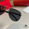 Cartier Men's High-End Oversized Aviator Sunglasses, 1:1 Replica of Official Website Version, Minimalist Iconic Logo on Temples, Luxuriously Crafted