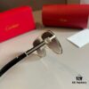 Cartier Men's Official Website 1:1 Large Aviator Sunglasses, High-End and Elegant, Featuring Minimalist Signature Logo on Temples, Luxuriously Crafted